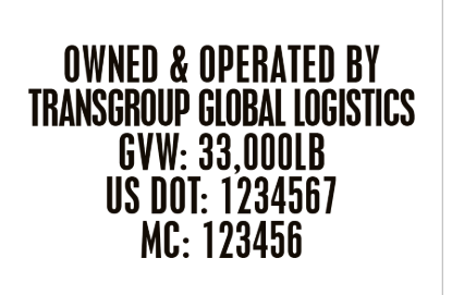 Picture of DOT/GVW/Etc Truck Vinyl