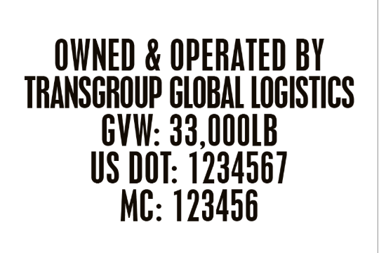 Picture of DOT/GVW/Etc Truck Vinyl